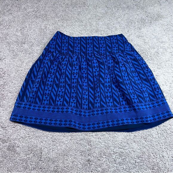 Madewell Silk Skyline Mini Skirt Blur Black Geometric Print Size 4 - Picture 7 of 8